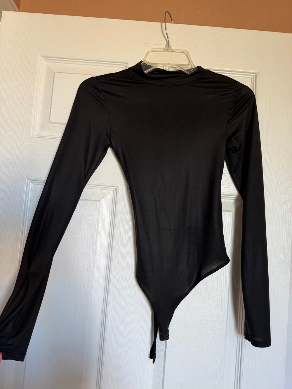 Nordstrom Black Long-Sleeve Mock Neck Bodysuit